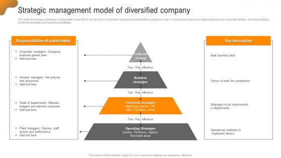 Strategic Management Model Of Diversified Company