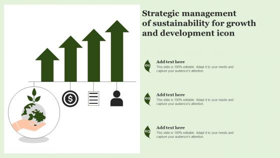 Strategic Management Of Sustainability For Growth And Development Icon