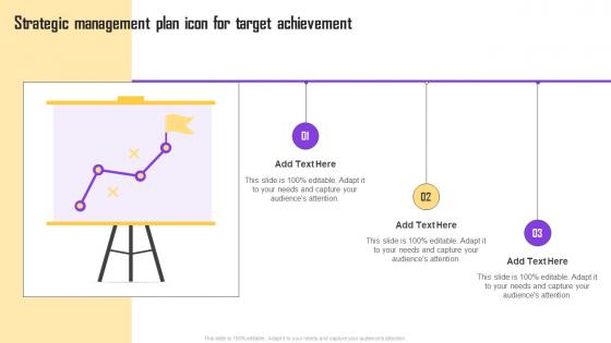 Strategic Management Plan Icon For Target Achievement