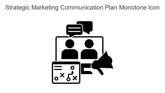 Strategic Marketing Communication Plan Monotone Icon In Powerpoint Pptx Png And Editable Eps Format