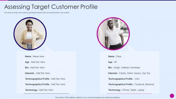 Strategic marketing plan assessing target customer profile ppt slides layouts