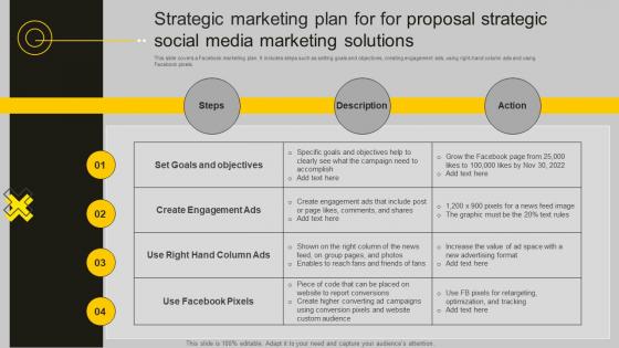 Strategic Marketing Plan For For Proposal Strategic Social Media Marketing Solutions