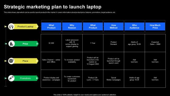 Strategic Marketing Plan To Launch Laptop