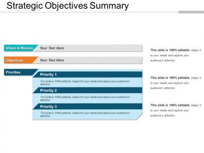 Strategic objectives summary