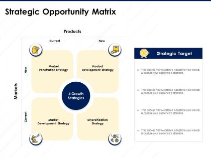 Strategic opportunity matrix market peneteration strategy ppt powerpoint presentation rules