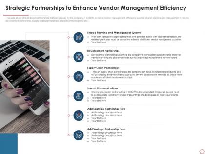Strategic partnerships to enhance vendor management efficiency ppt visual aids gallery