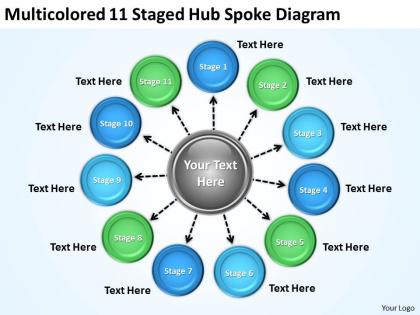 Strategic plan 11 staged hub spoke diagram powerpoint templates ppt backgrounds for slides 0523