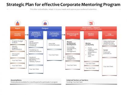 Strategic plan for effective corporate mentoring program