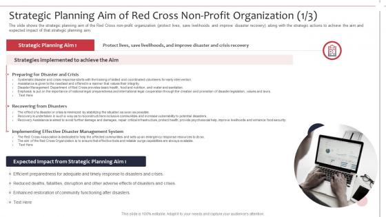 Strategic planning aim of red cross non profit organization not for profit organization strategies