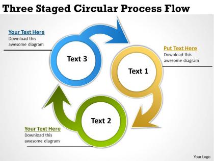 Strategic planning consultant three staged circular process flow powerpoint slides 0523