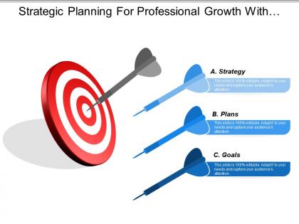 Strategic planning for professional growth with focus arrow