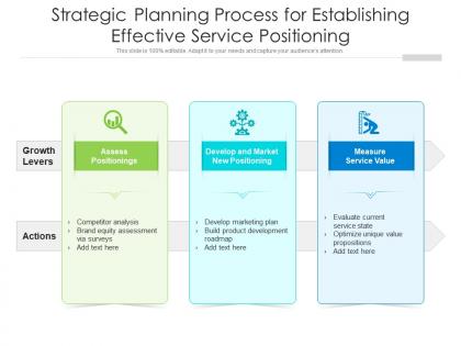 Strategic planning process for establishing effective service positioning