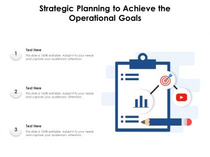 Strategic planning to achieve the operational goals