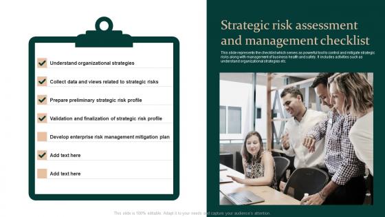 Strategic Risk Assessment And Management Checklist Enterprise Risk Mitigation Strategies