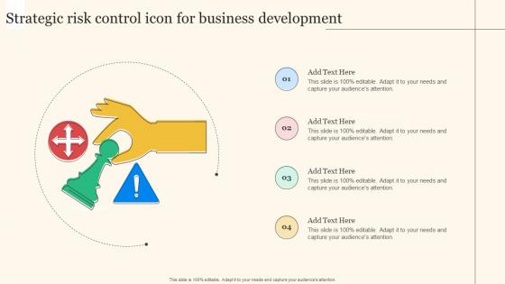 Strategic Risk Control Icon For Business Development