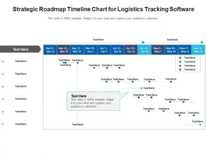 Strategic roadmap timeline chart for logistics tracking software infographic template