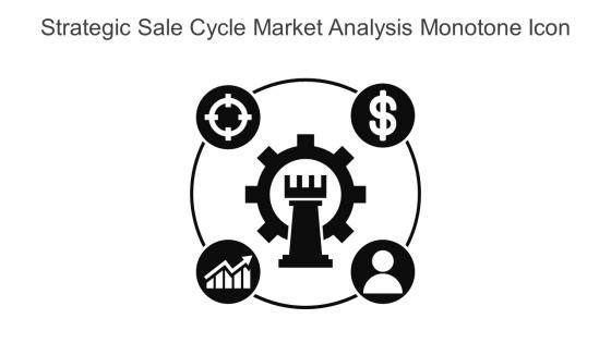 Strategic Sale Cycle Market Analysis Monotone Icon In Powerpoint Pptx Png And Editable Eps Format