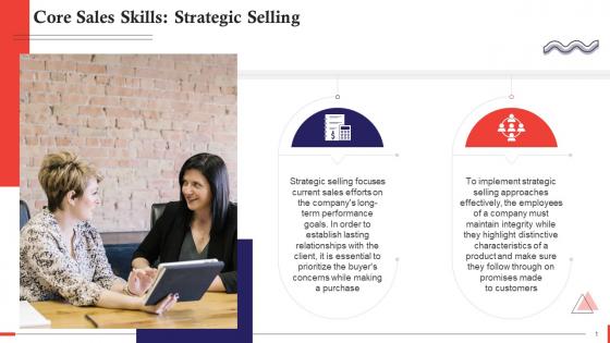 Strategic Selling As A Core Sales Skill Training Ppt