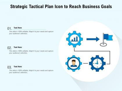 Strategic tactical plan icon to reach business goals