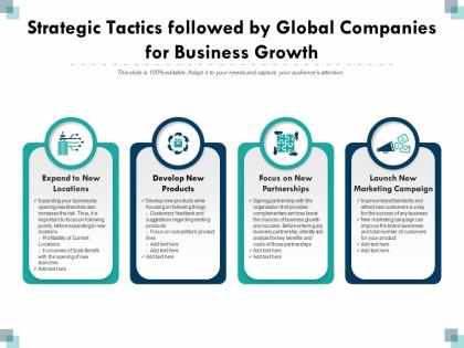 Strategic tactics followed by global companies for business growth