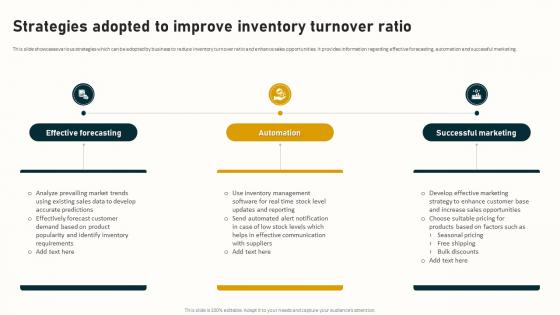 Strategies Adopted To Improve Inventory Turnover Complete Guide To Business Analytics Data Analytics SS