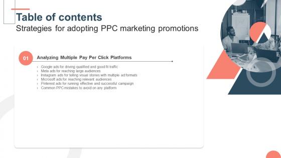 Strategies For Adopting PPC Marketing Promotions Table Of Contents MKT SS V