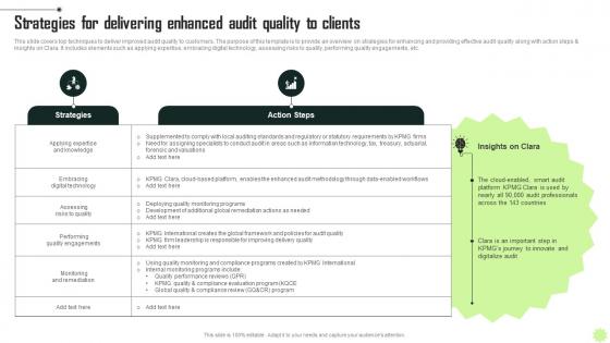 Strategies For Delivering Enhanced Audit KPMG Operational And Marketing Strategy SS V