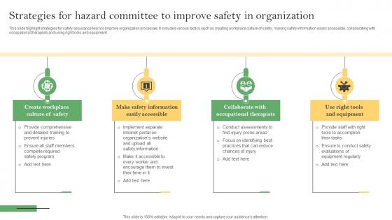 Strategies For Hazard Committee To Improve Safety In Organization