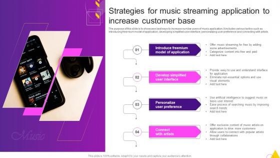 Strategies For Music Streaming Application To Increase Customer Base
