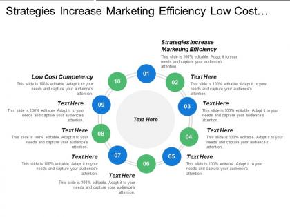 Strategies increase marketing efficiency low cost competency exceptional services