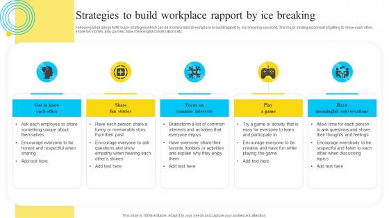 Strategies To Build Workplace Rapport By Ice Breaking
