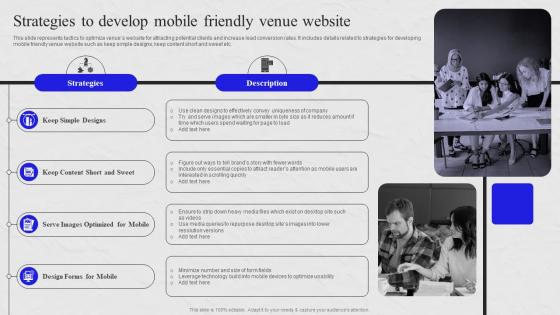 Strategies To Develop Mobile Friendly Venue Website Venue Marketing Comprehensive Guide MKT SS V