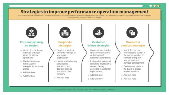Strategies To Improve Performance Operation Management