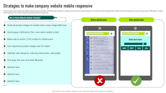 Strategies To Make Company Website Mobile Responsive Marketing Your Startup Best Strategy SS V