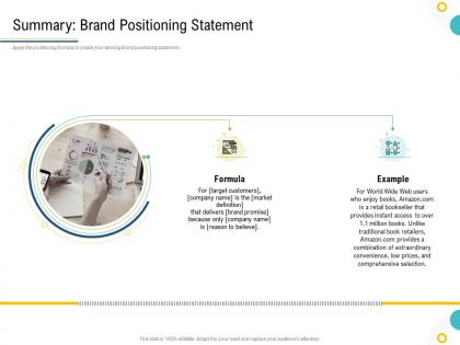 Strategies to make your brand unforgettable summary brand positioning statement ppt slideshow