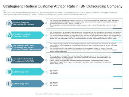 Strategies to reduce customer attrition rate in ibn outsourcing company reasons high customer attrition rate