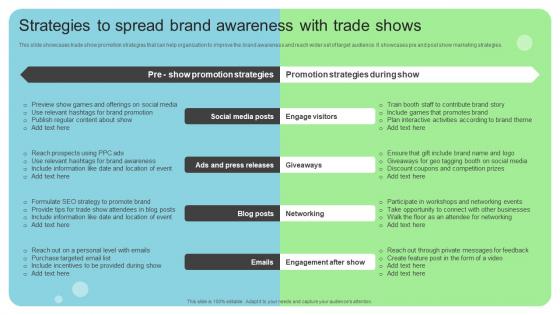 Strategies To Spread Brand Awareness With Trade Shows Online And Offline Brand Marketing Strategy