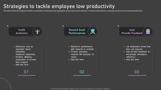 Strategies To Tackle Employee Low Productivity