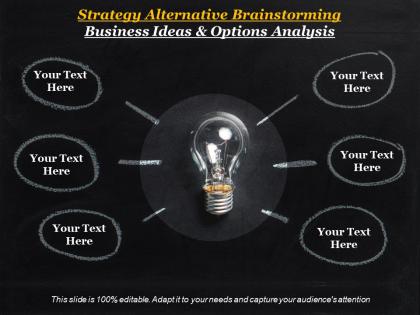 Strategy alternative brainstorming business ideas and options analysis
