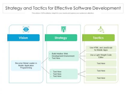 Strategy and tactics for effective software development