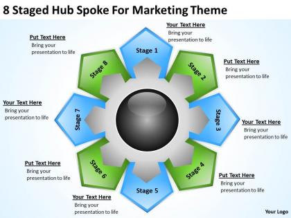 Strategy consulting business 8 staged hub spoke for marketing theme powerpoint templates 0523