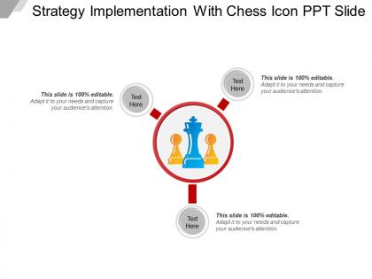 Strategy implementation with chess icon ppt slide