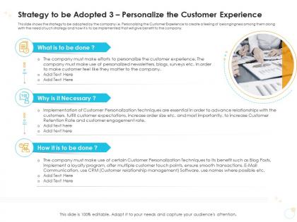 Strategy to be adopted 3 personalize the customer experience case competition ppt microsoft