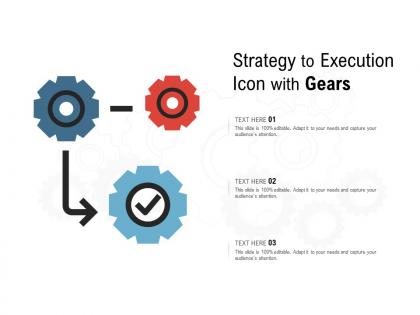 Strategy to execution icon with gears