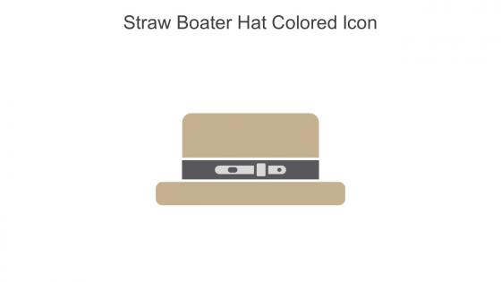 Straw Boater Hat Colored Icon In Powerpoint Pptx Png And Editable Eps Format
