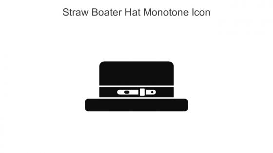 Straw Boater Hat Monotone Icon In Powerpoint Pptx Png And Editable Eps Format