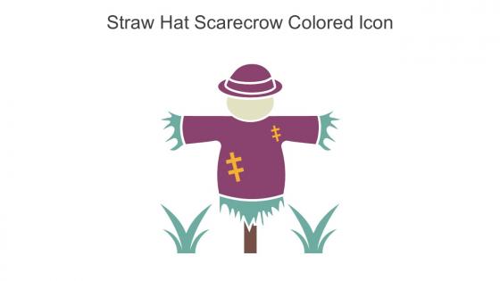 Straw Hat Scarecrow Colored Icon In Powerpoint Pptx Png And Editable Eps Format