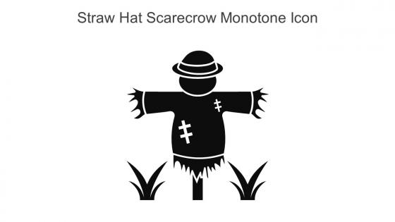 Straw Hat Scarecrow Monotone Icon In Powerpoint Pptx Png And Editable Eps Format