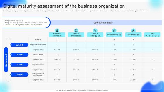 Streamlined Adoption Of Electronic Digital Maturity Assessment Of The Business