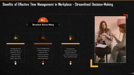 Streamlined Decision Making As A Time Management Benefit Training Ppt